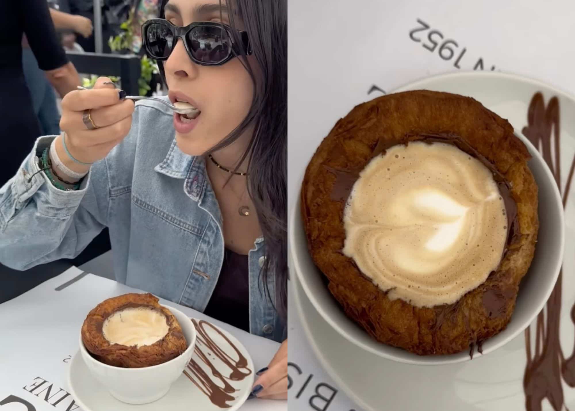 Cette pâtisserie sert du café dans des croissants