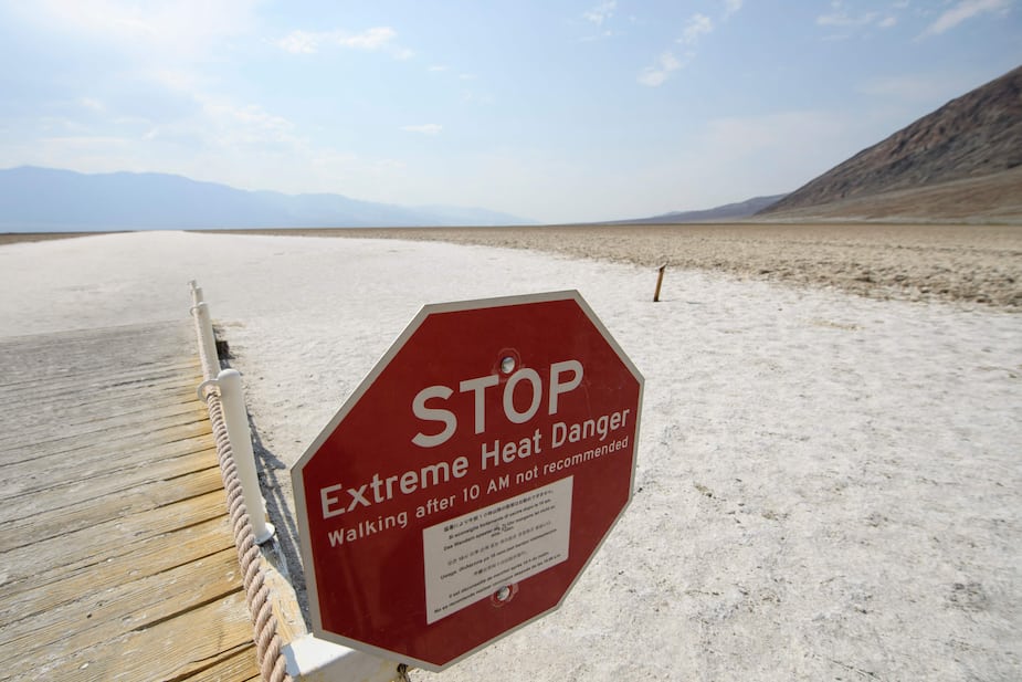 Dans la vallée de la Mort, la température moyenne est de 47°C en juillet.