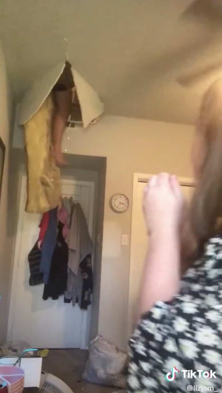 Sa mère tombe du plafond et elle devient virale