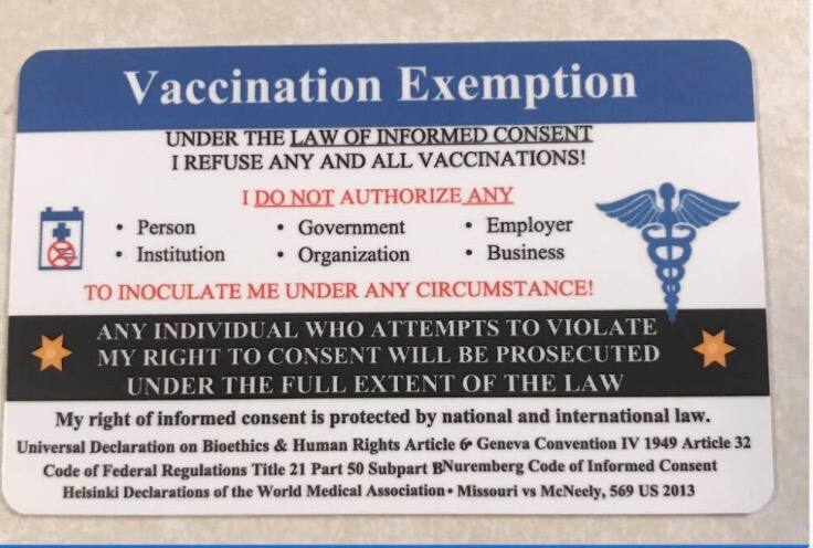 De Fausses Cartes Pour Eviter La Vaccination Vendues A 10 Sur Inter Jdm