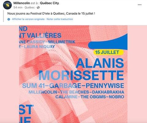 Alanis Morissette confirmée au Festival d’été de Québec