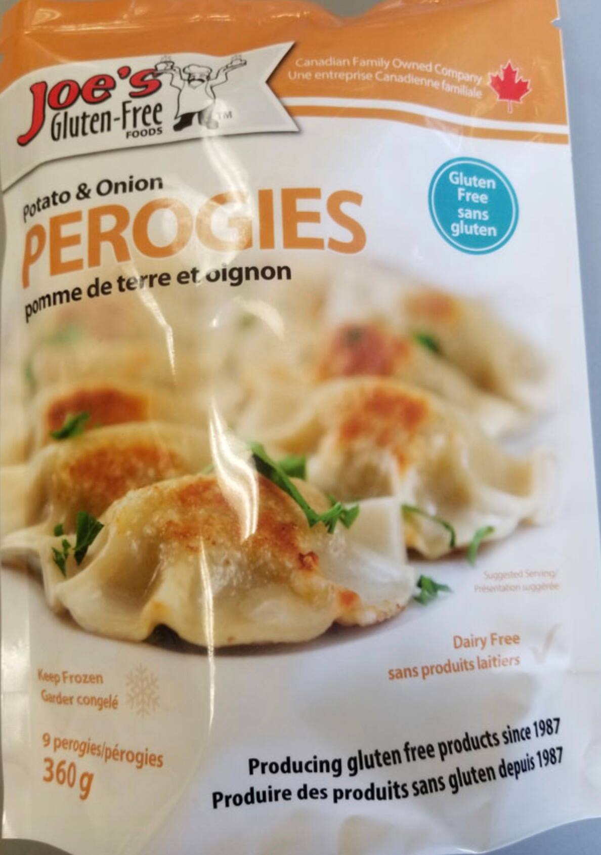 Rappel de pierogis Joe’s GlutenFree en raison de présence de lait JDM