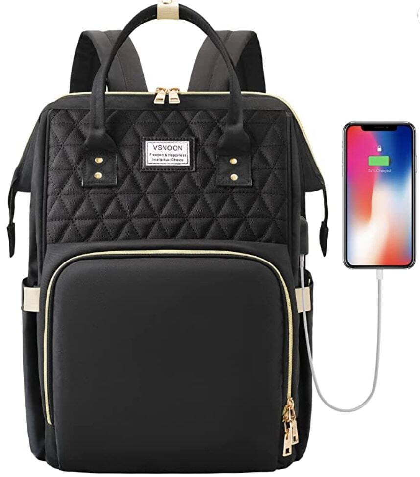 Sac à Dos Femme En Cuir NICOLE & DORIS - Noir - 26x15x31cm - Anti-vol Multi-compartiments - Idéal Étudiant/Voyage