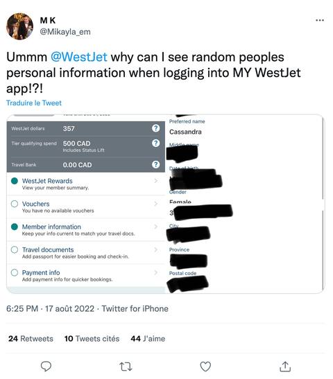 Data breach at WestJet