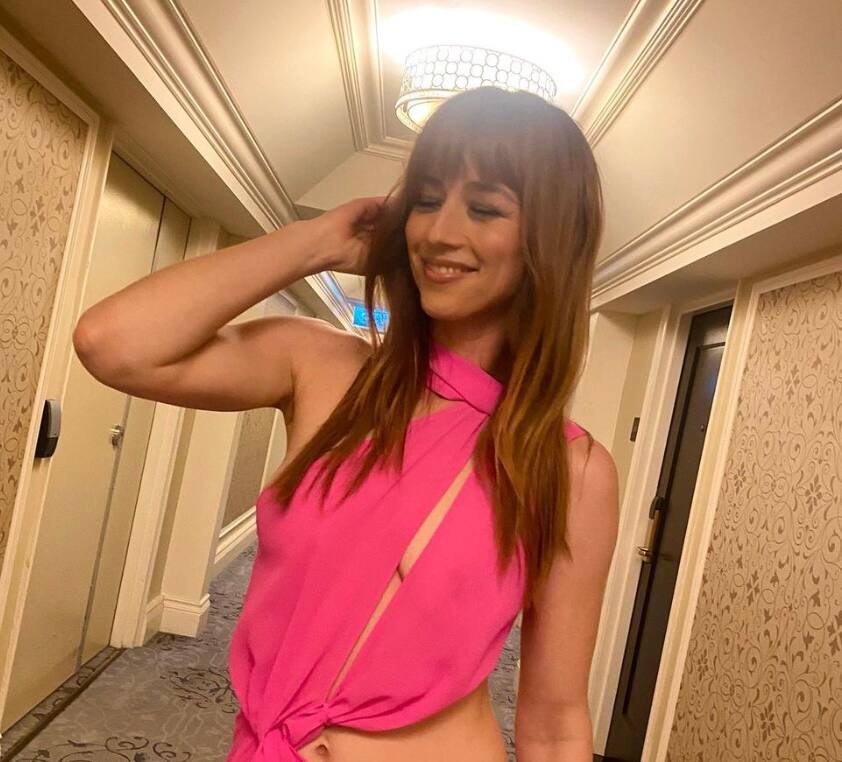 Karine Vanasse éblouissante dans sa robe drapée