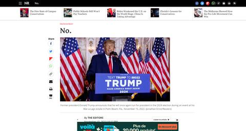 Los medios estadounidenses ignoran el anuncio de la candidatura de Donald Trump