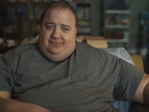 Brendan Fraser in the movie The Whale.