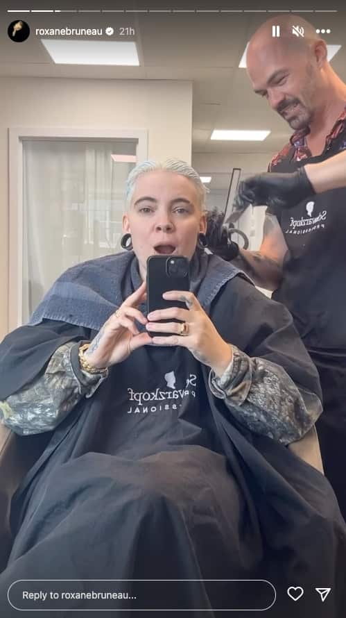 Roxane Bruneau passe au blond platine