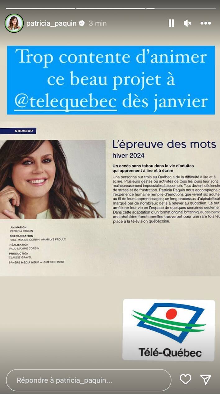 Patricia Paquin animera une nouvelle émission 7 Jours