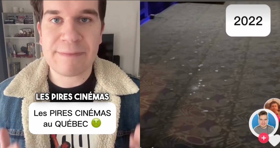 Image principale de l'article Ce tiktokeur s’en prend aux cinémas Guzzo 