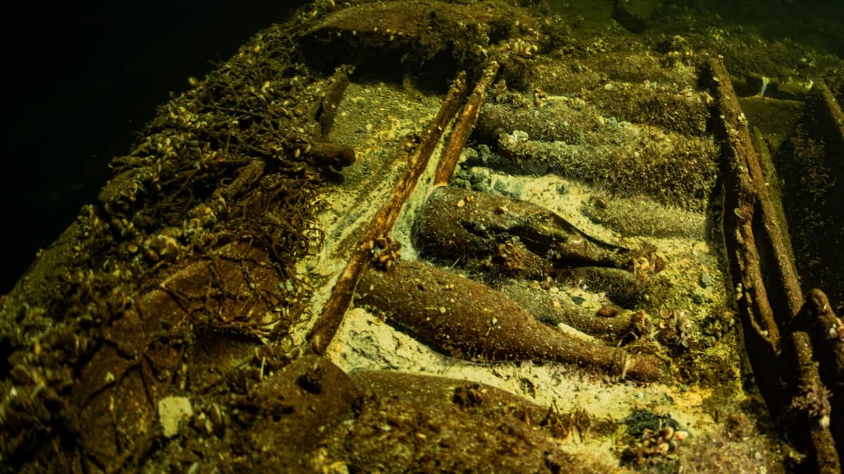 Une épave remplie de champagne et d'objets de porcelaine découverte au fond de la mer Baltique