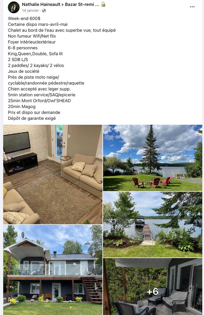 Retrato de la quebequense France Boisvenue, que acudió al Tribunal Superior para impugnar una multa de Revenu Québec por su chalet en Maniwaki, que en ese momento se anunciaba sin número CITQ.