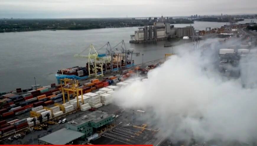 Des batteries au lithium prennent feu dans le port de Montréal JDM — free download