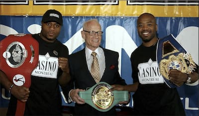 Guy Jutras in compagnia di Jean Pascal e Joachim Alcine.