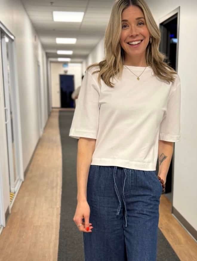 Image principale de l'article Elle opte pour ce modèle de jeans confortable