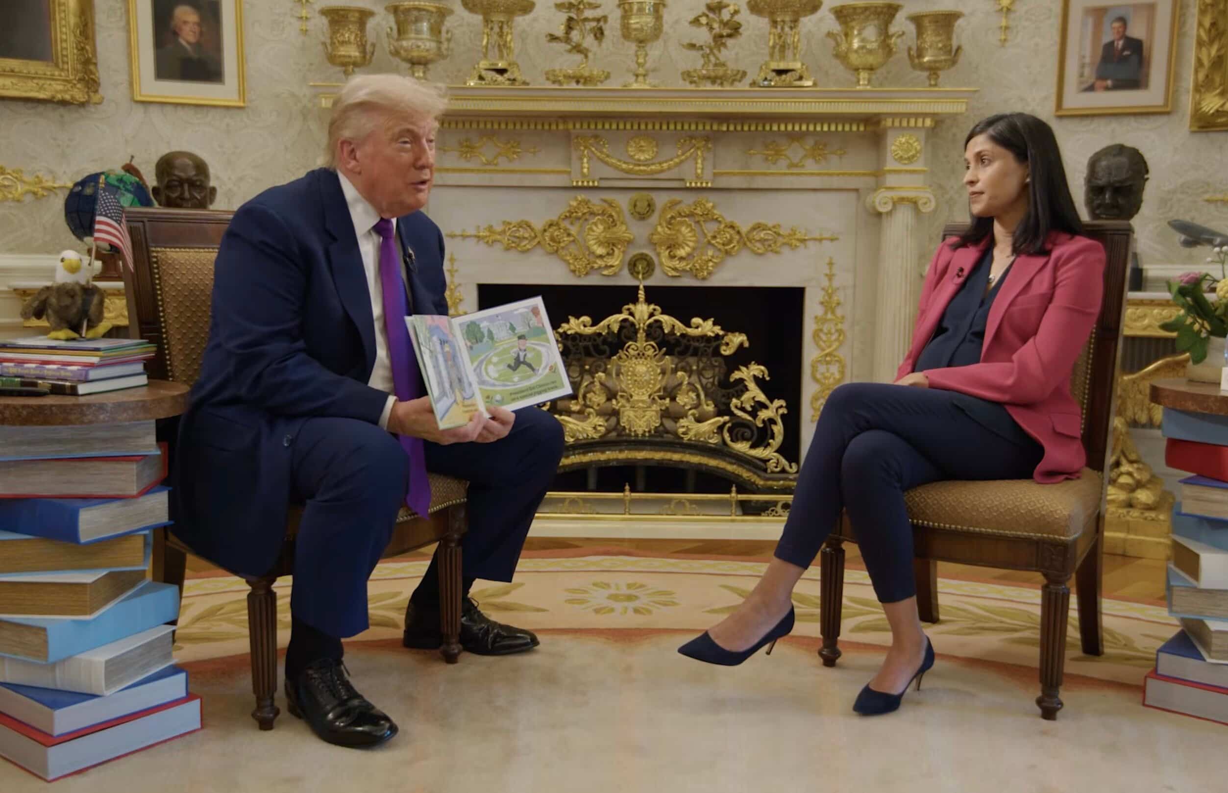 Guest on a children’s podcast, Trump mocks American presidents