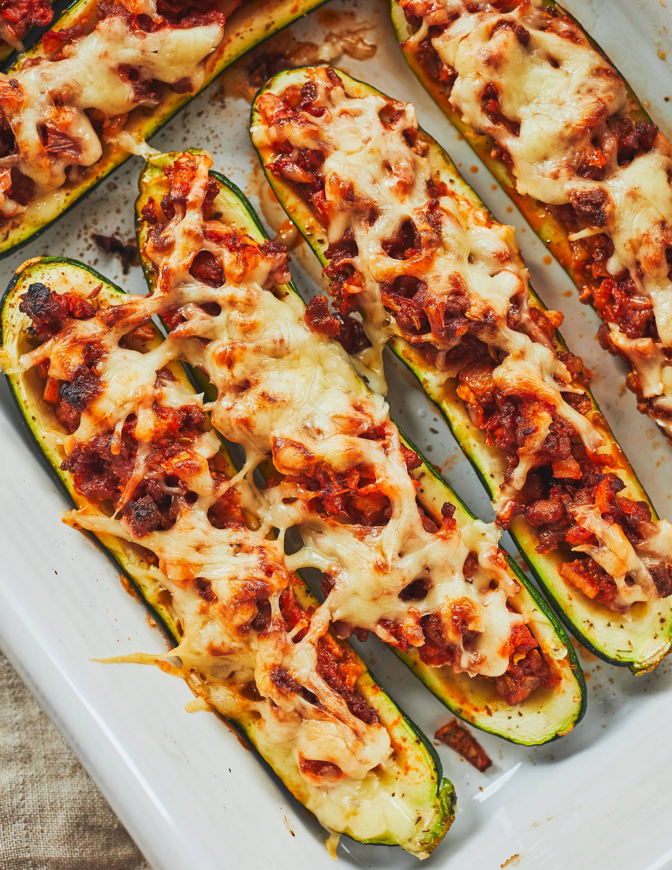 Courgettes farcies à la chair de saucisse