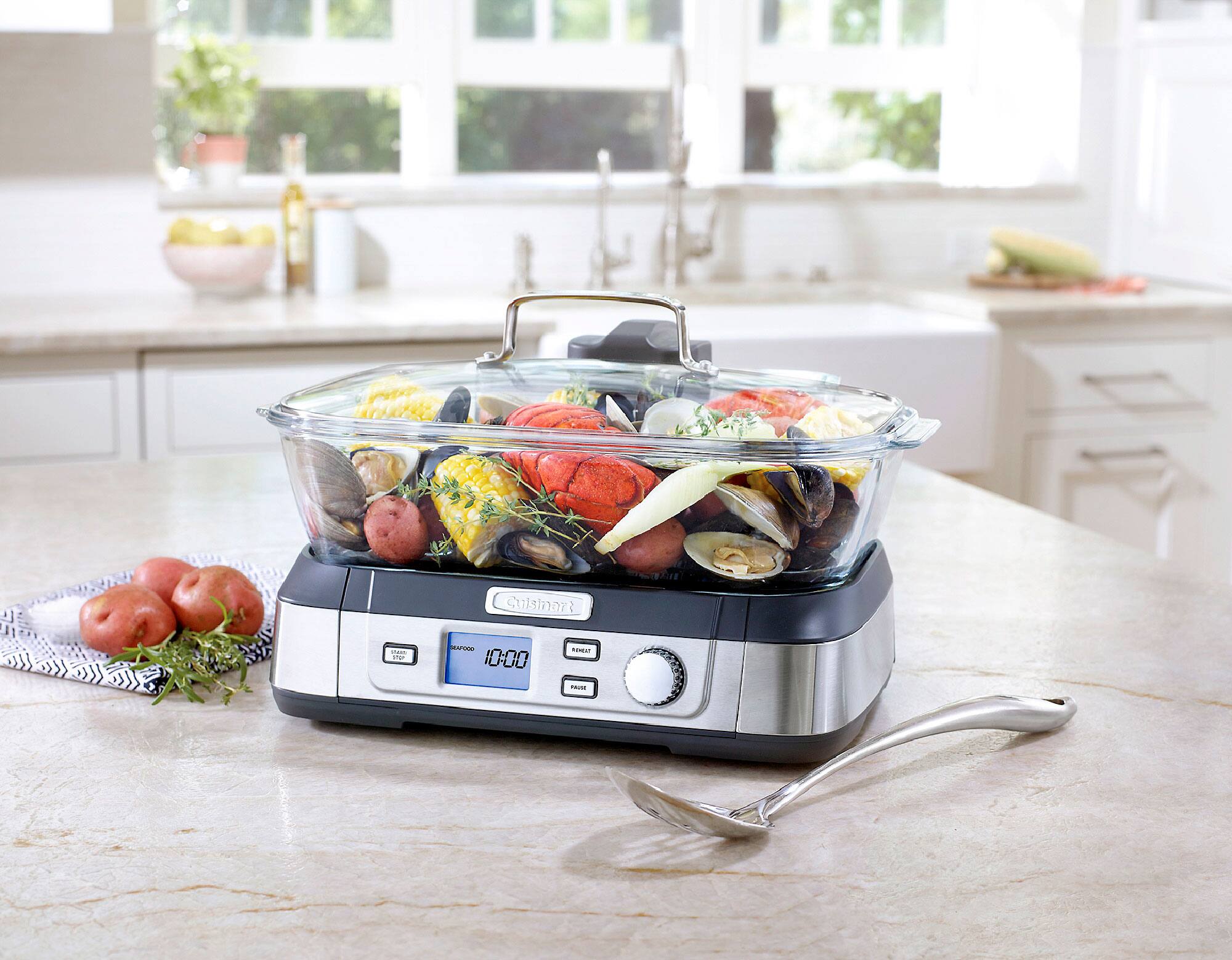 Cuit Vapeur électrique Evoloop 2 Niveaux – 4 Litres, Cuisson Vapeur Saine Pour Légumes