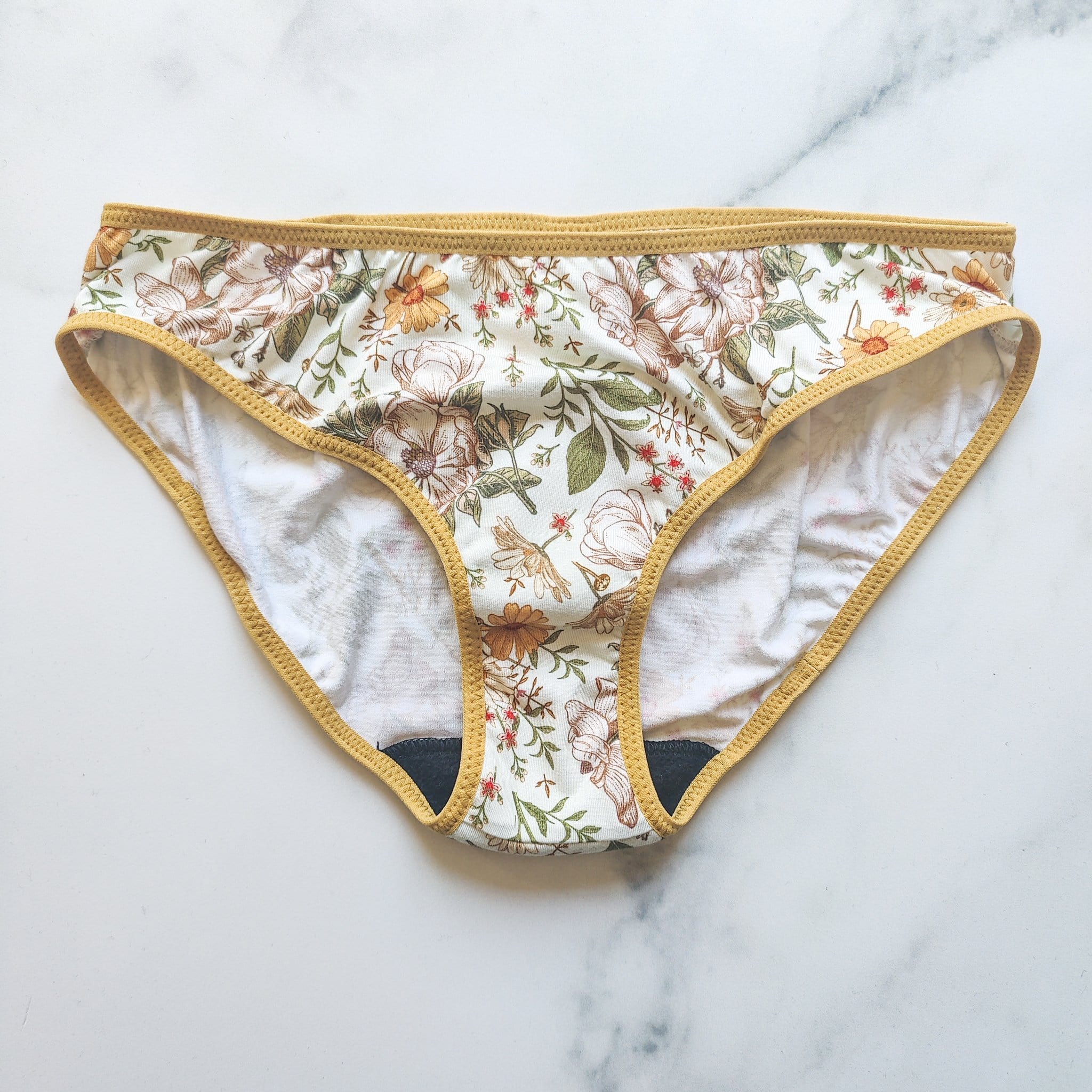 Vintage floral menstrual panties, Marie fil, $39.99