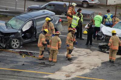 Muere un octogenario en una violenta colisión en la A-15 en las Laurentinas