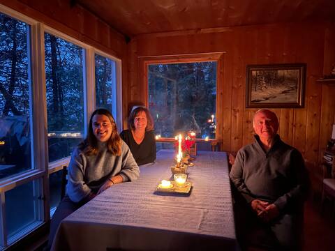 Elena Perron, her mother, Lisa, and her uncle, Yvonne, were without power when they arrived at the family cottage near Lake Massawippe in East Township, where they were going to spend New Year's Eve with family.