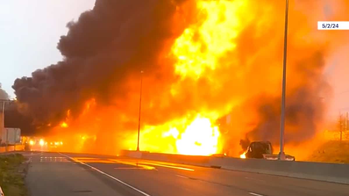 Camion-citerne en feu: un conducteur impliqué dans un accident sauve un autre automobiliste