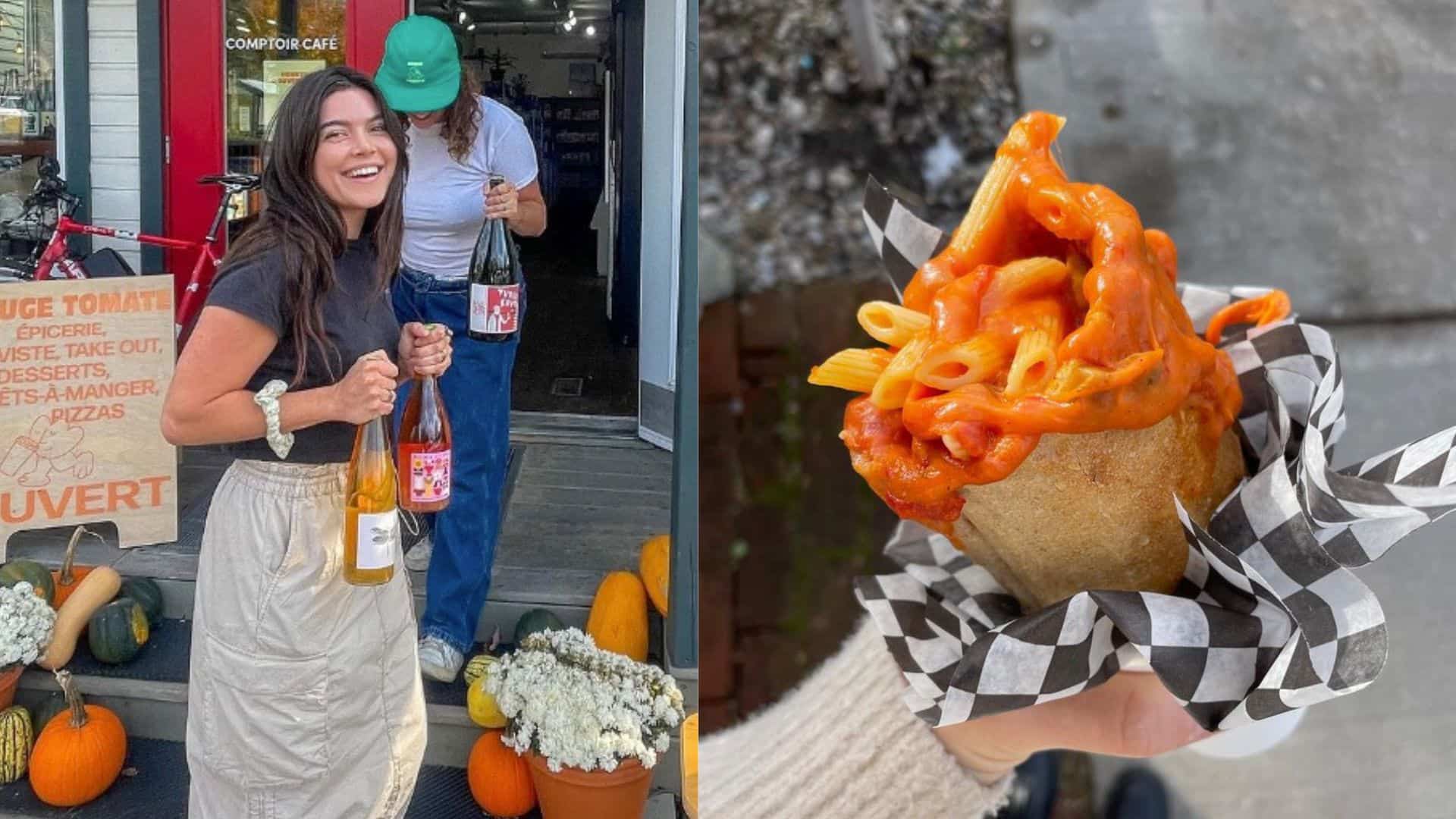 Un sandwich aux pâtes à ce café-caviste