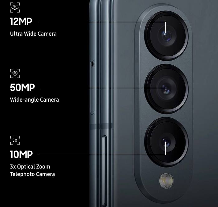 Les trois capteurs photo et vidéo au dos de l'appareil