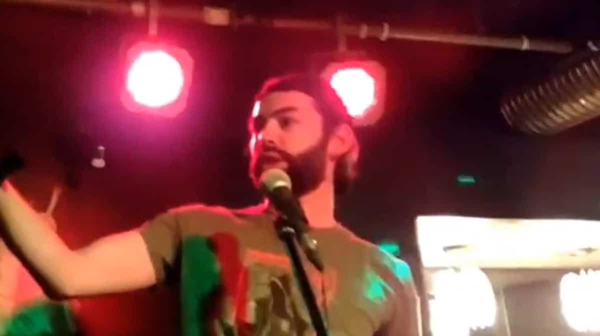 A pro-Putin soldier holding the skull of a Ukrainian soldier on stage A pro-Putin soldier holding the skull of a Ukrainian soldier on stage