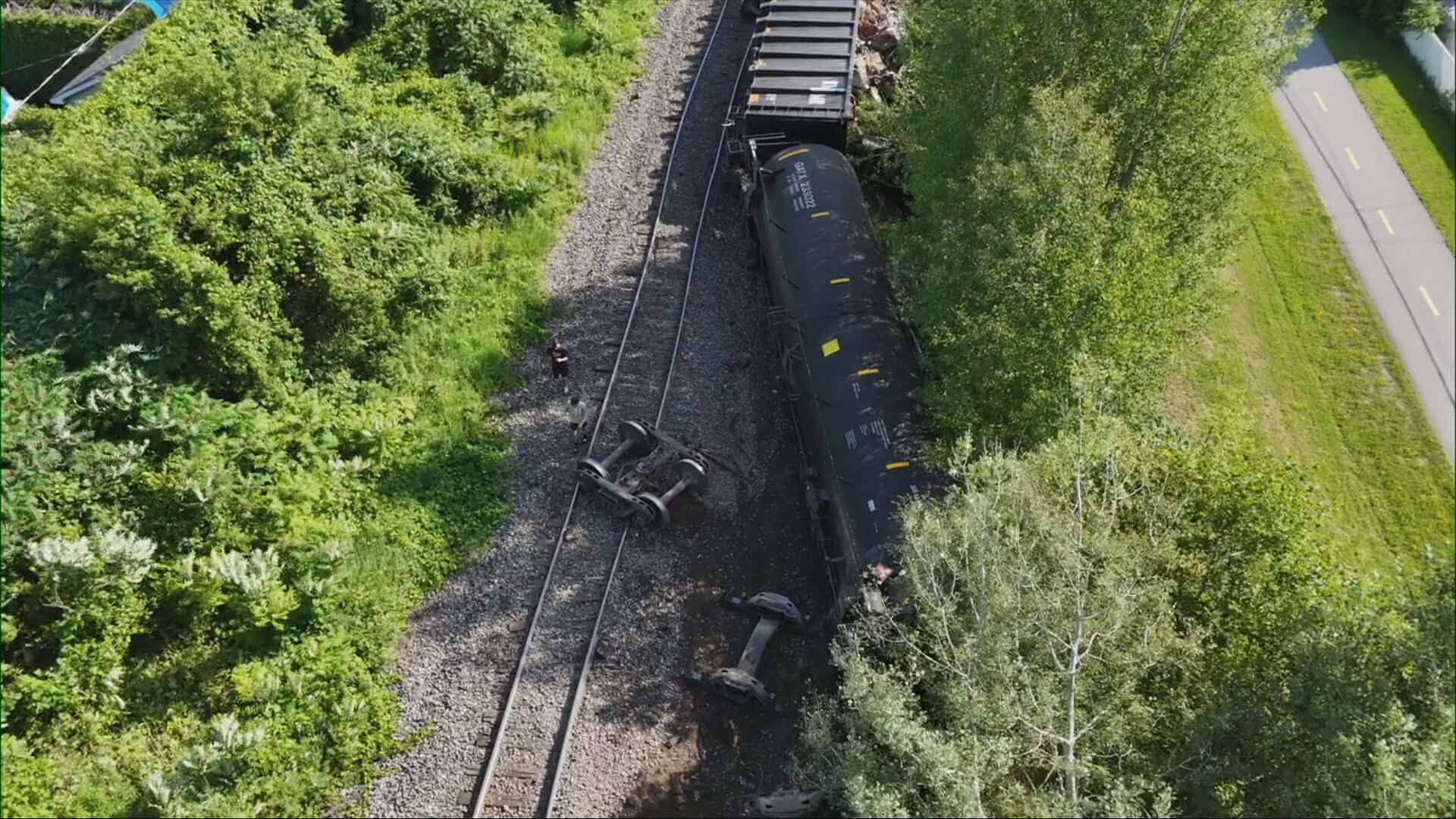 Une équipe du BST enquête sur le déraillement de train à Repentigny