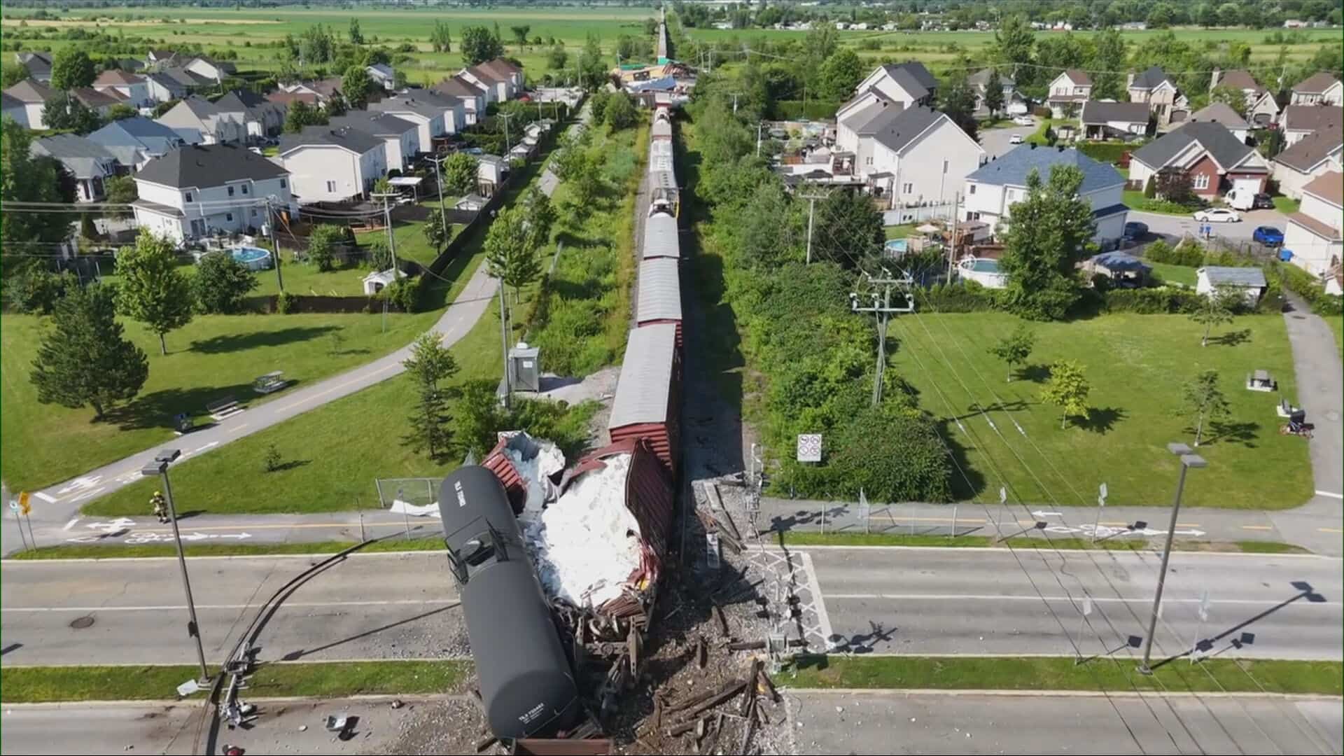Un train a déraillé, le 5 juillet 2026 en fin d’après-midi, dans le secteur Le Gardeur, à Repentigny