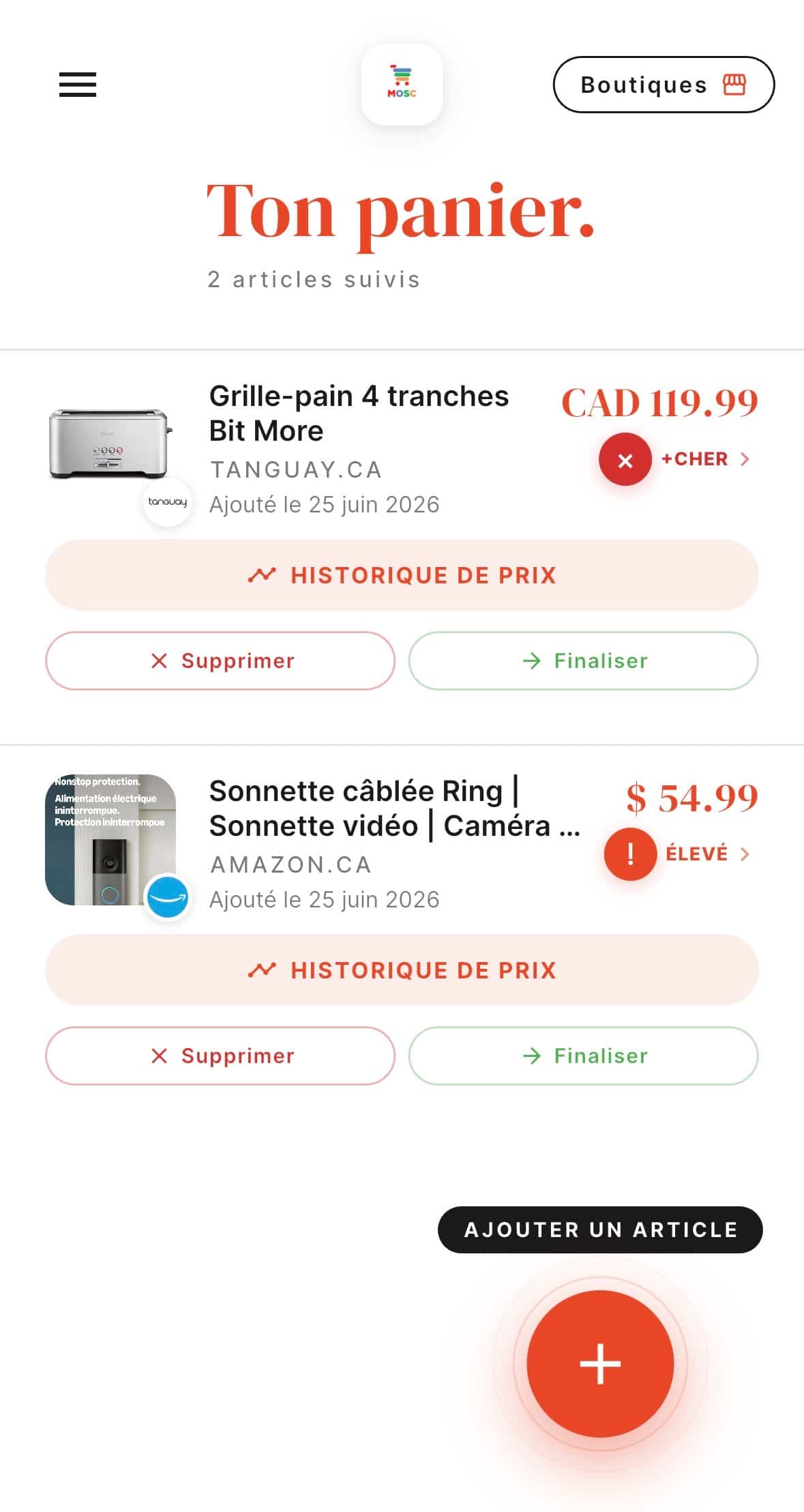  « +cher » et « élevé » dans ces cas-ci.