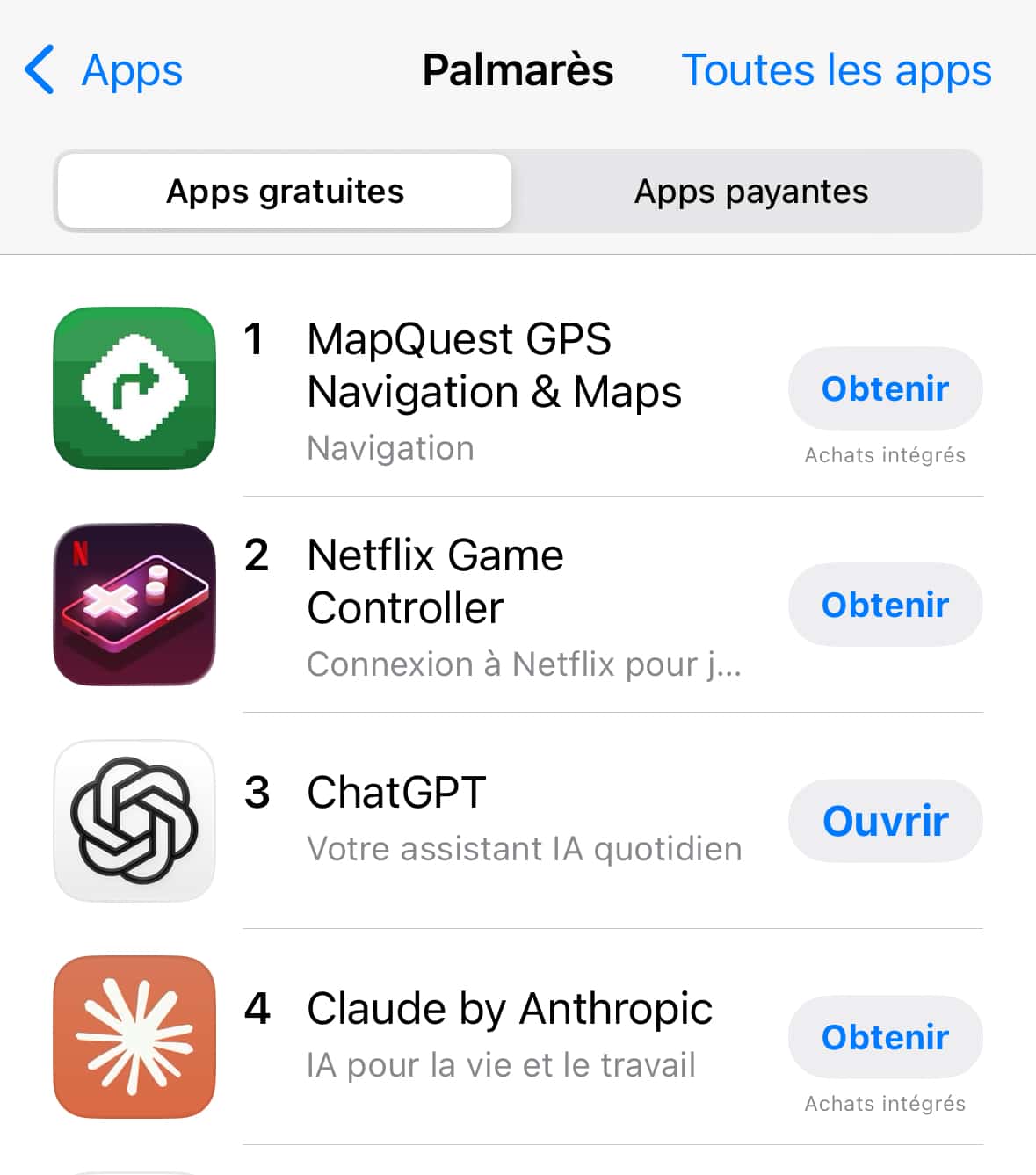 MapQuest au sommet du palmarès de l’App Store au Canada et aux États-Unis.