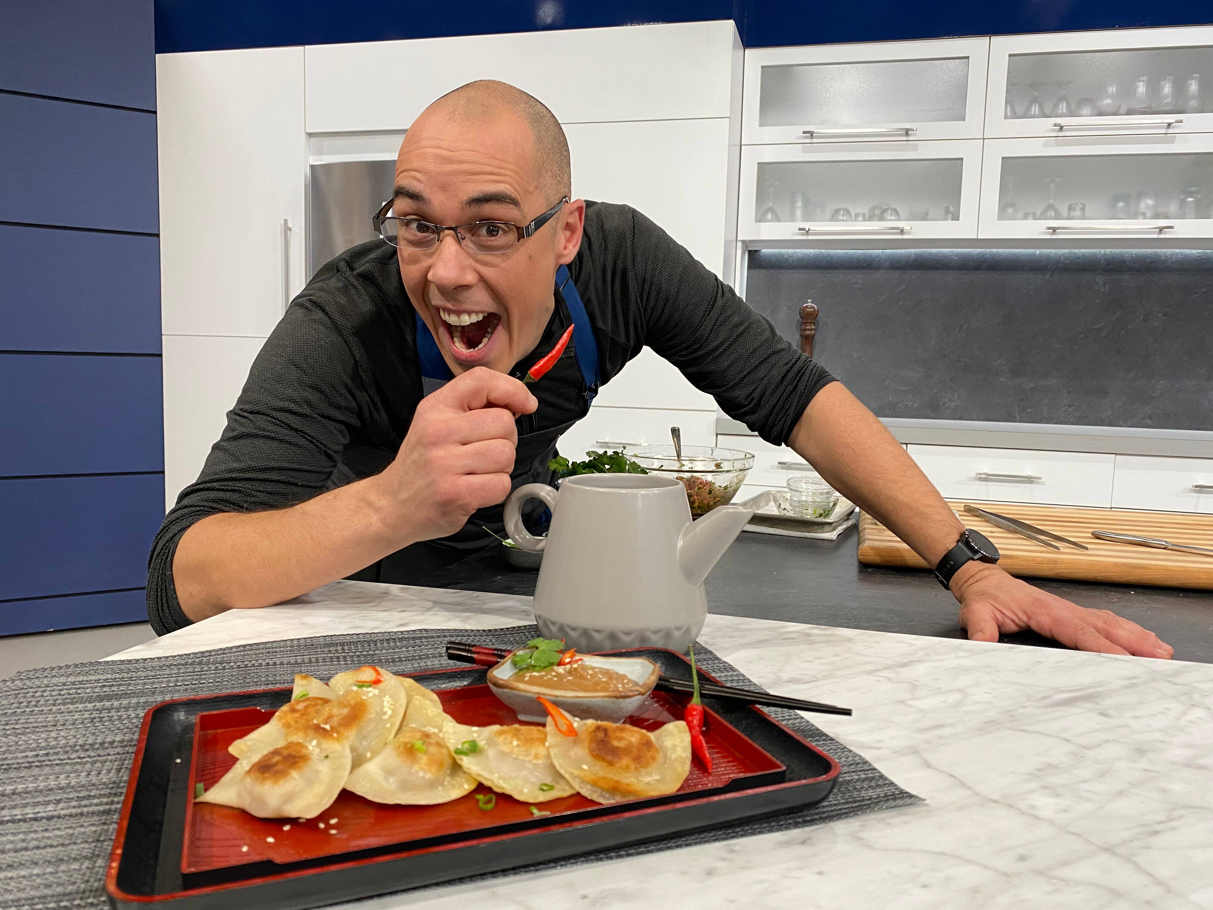 Dumplings maison au porc et à la coriandre