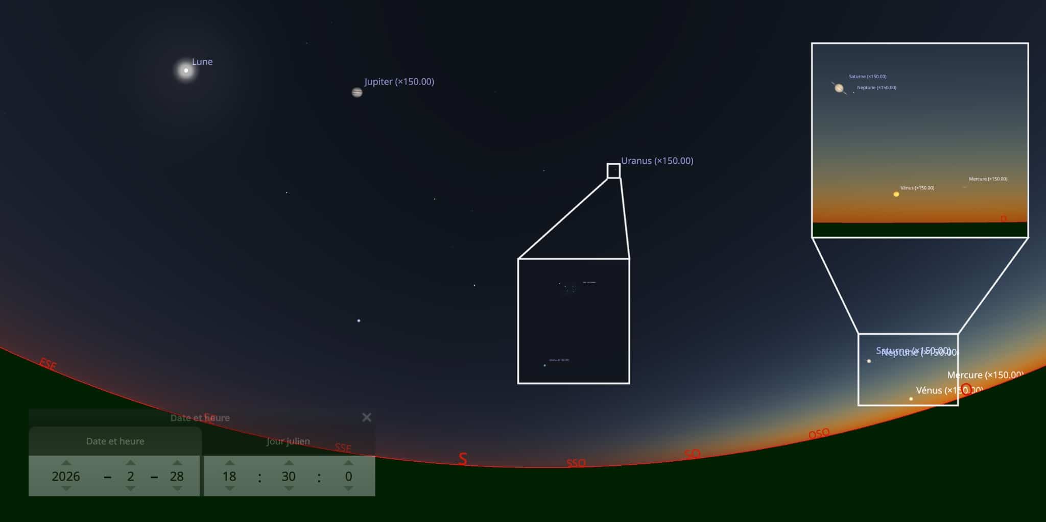 Six plan&egrave;tes visibles en m&ecirc;me temps &agrave; Montr&eacute;al: voici o&ugrave; et quand les observer