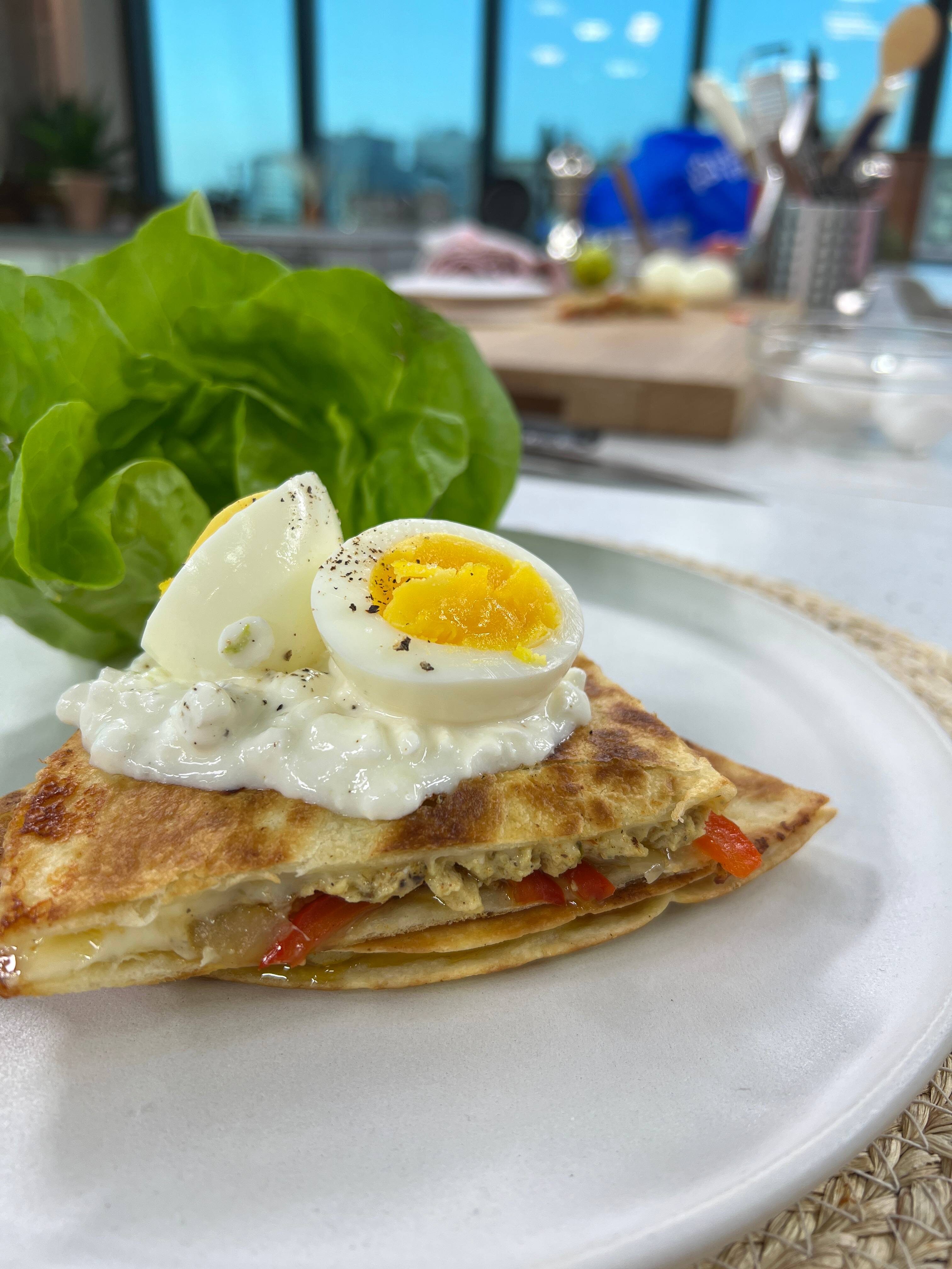 Découvrez cette recette de quesadillas aux oeufs!