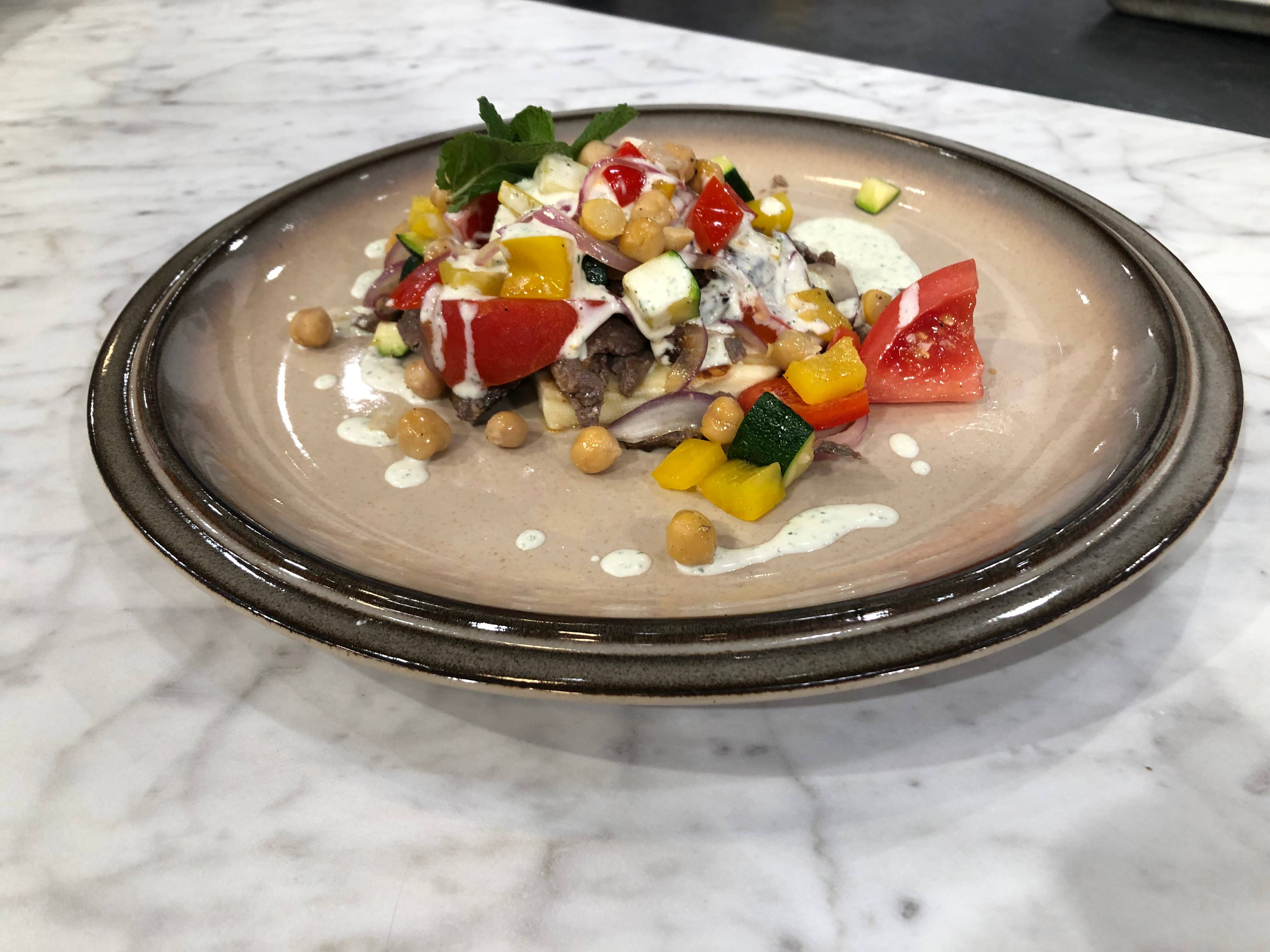 Effiloché de shawarma sur Halloom poêlé