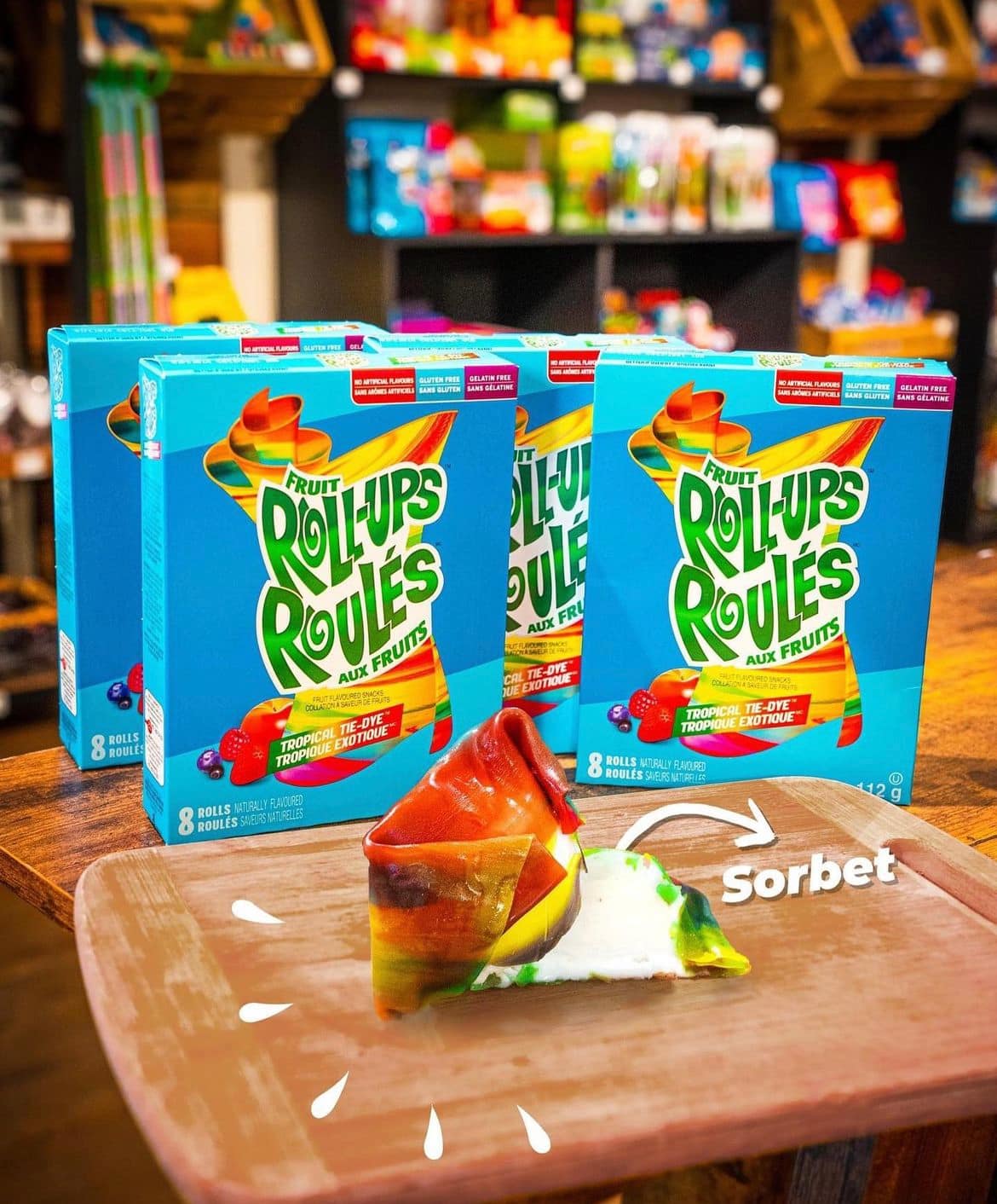 Un fruit roll-up avec sorbet comme sur TikTok