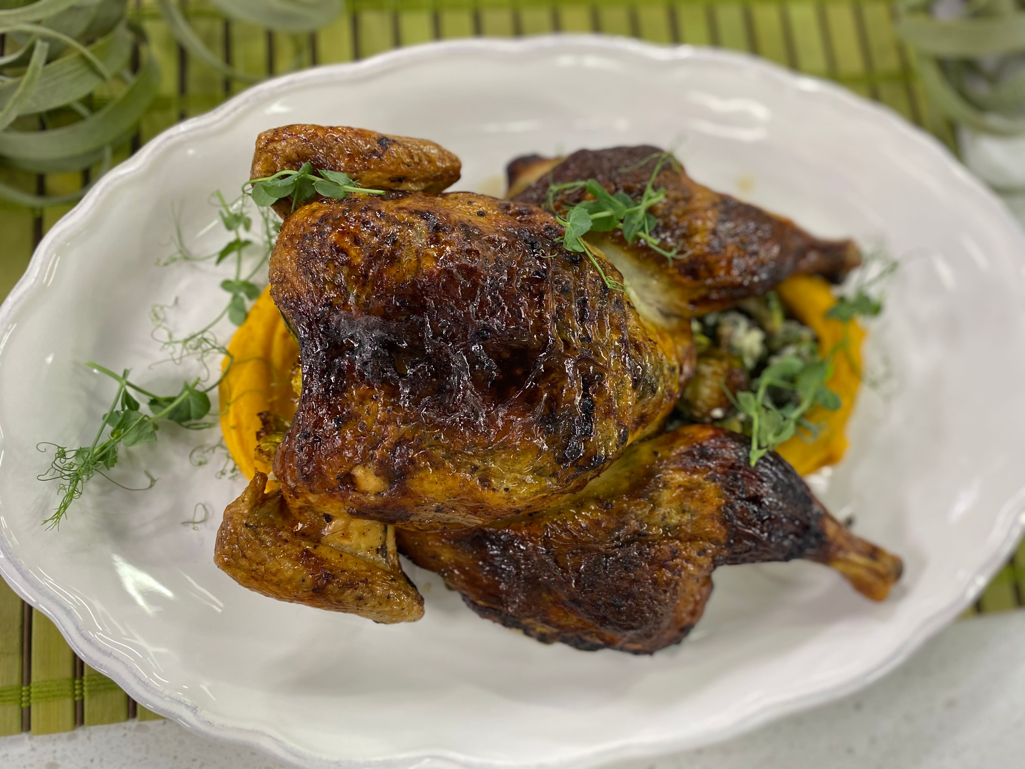 Poulet entier façon crapaudine