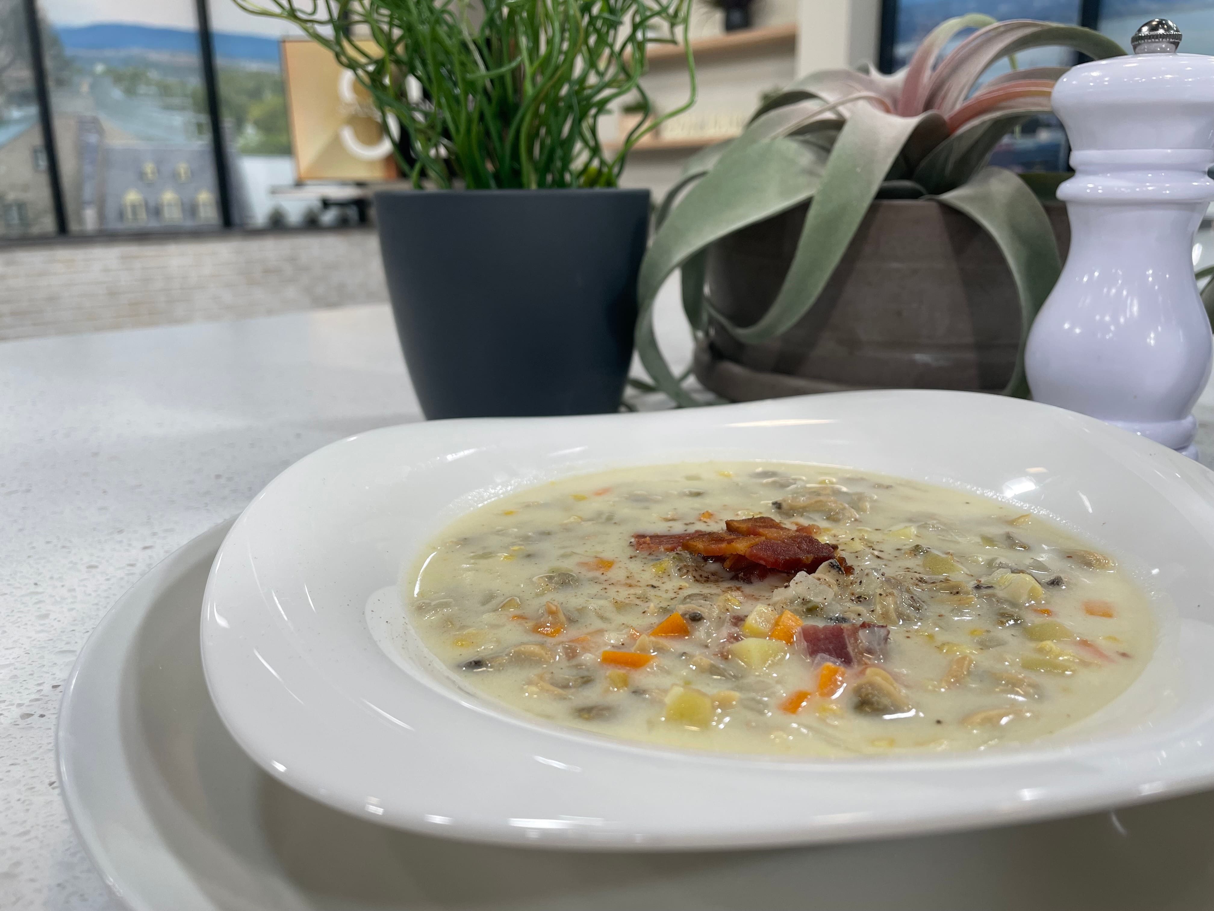 Chaudrée de palourdes aux maïs et lardons