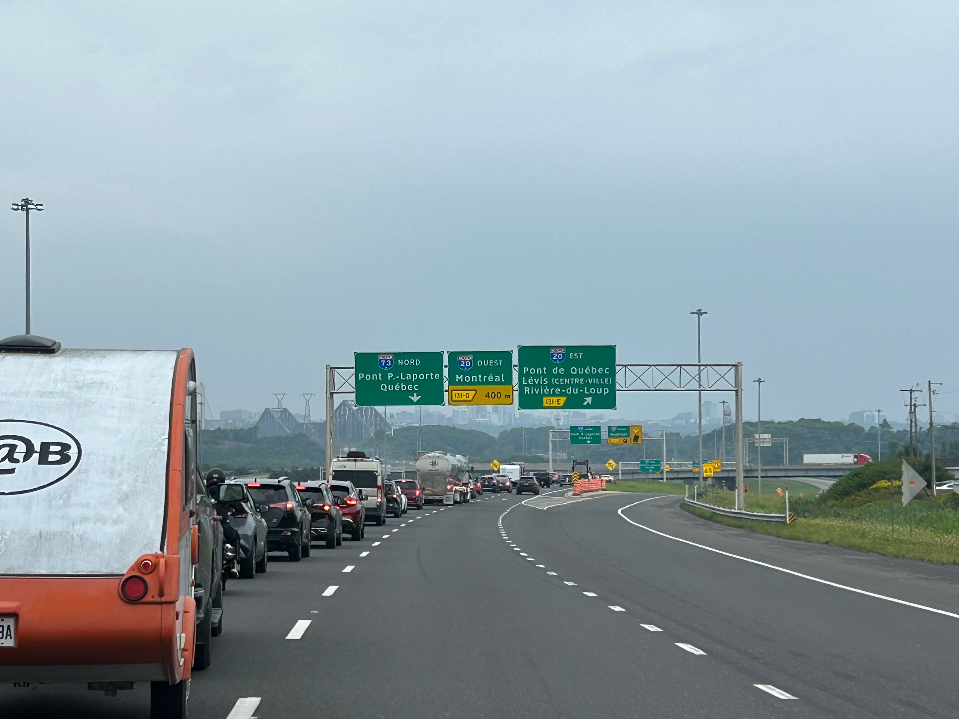 Embouteillage monstre sur le pont Pierre-Laporte