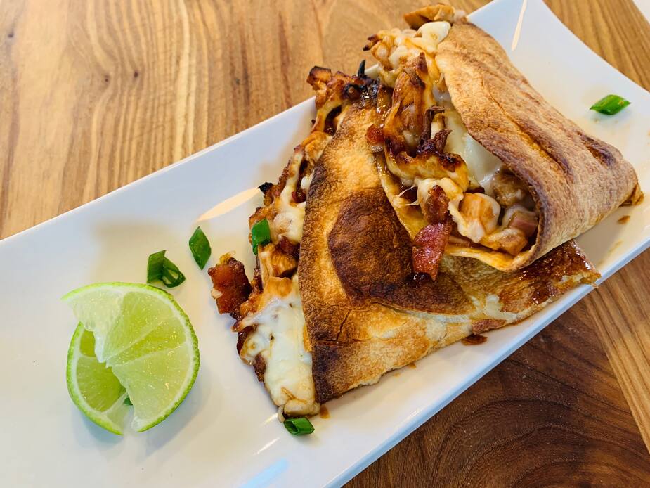 Image principale de l'article Quesadillas au poulet bbq sucré