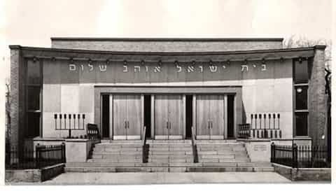 La synagogue de la rue Crémazie à la fin des années 1940.