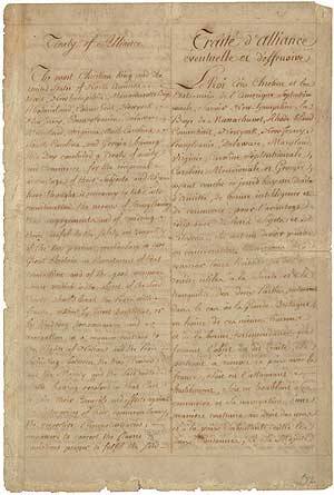 Traité franco-américain original, signé le 6 février 1778