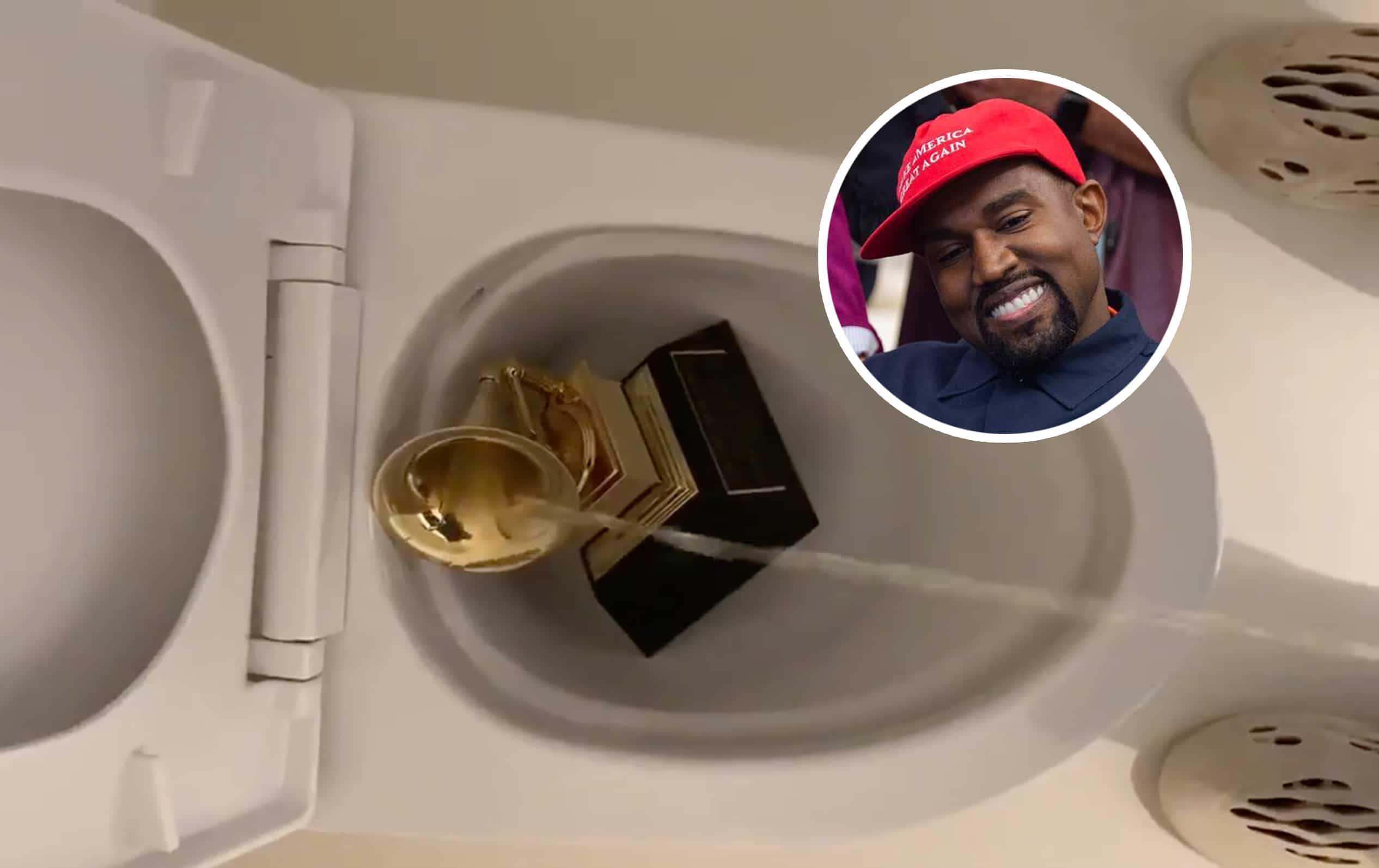 [VIDÉO] Kanye West urine sur son Grammy  