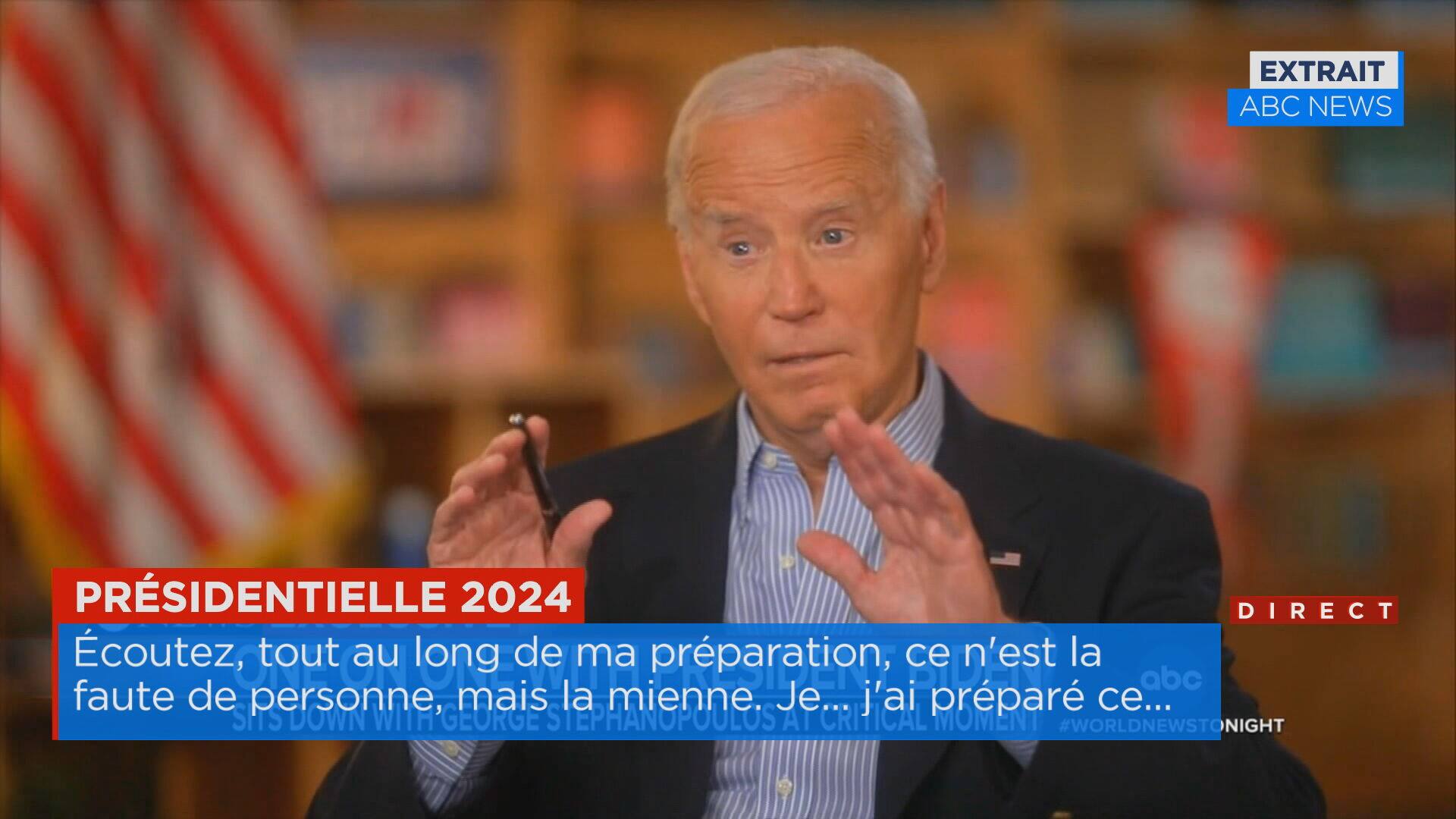 &laquo;Je ne me sentais vraiment pas bien&raquo; pendant le d&eacute;bat, se justifie Biden