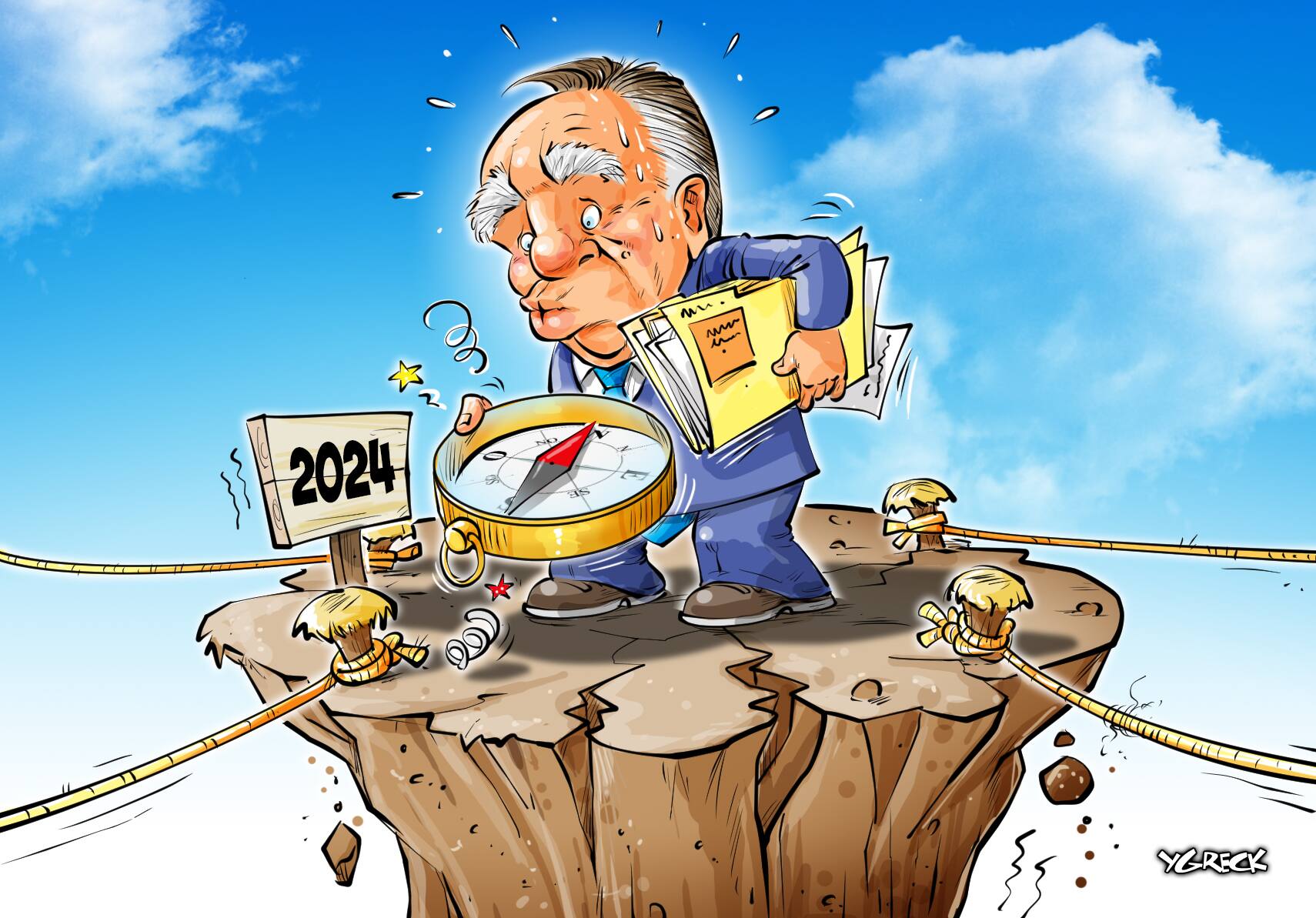 La caricature d'Ygreck en vidéo que nous réserve la boussole de