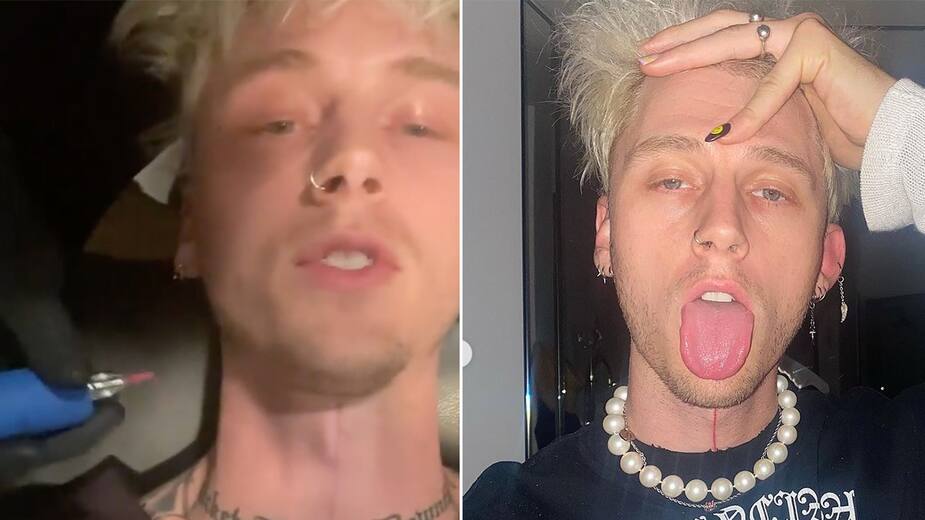 Image principale de l'article MGK a un nouveau tatouage sur la gorge