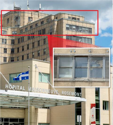 L'hôpital Maisonneuve-Rosemont doit être modernisé dans un megaprojet en discussion depuis dix ans. En 2018, du grillage a été apposé sur la brique extérieure pour éviter qu'elle tombe sur les passants.