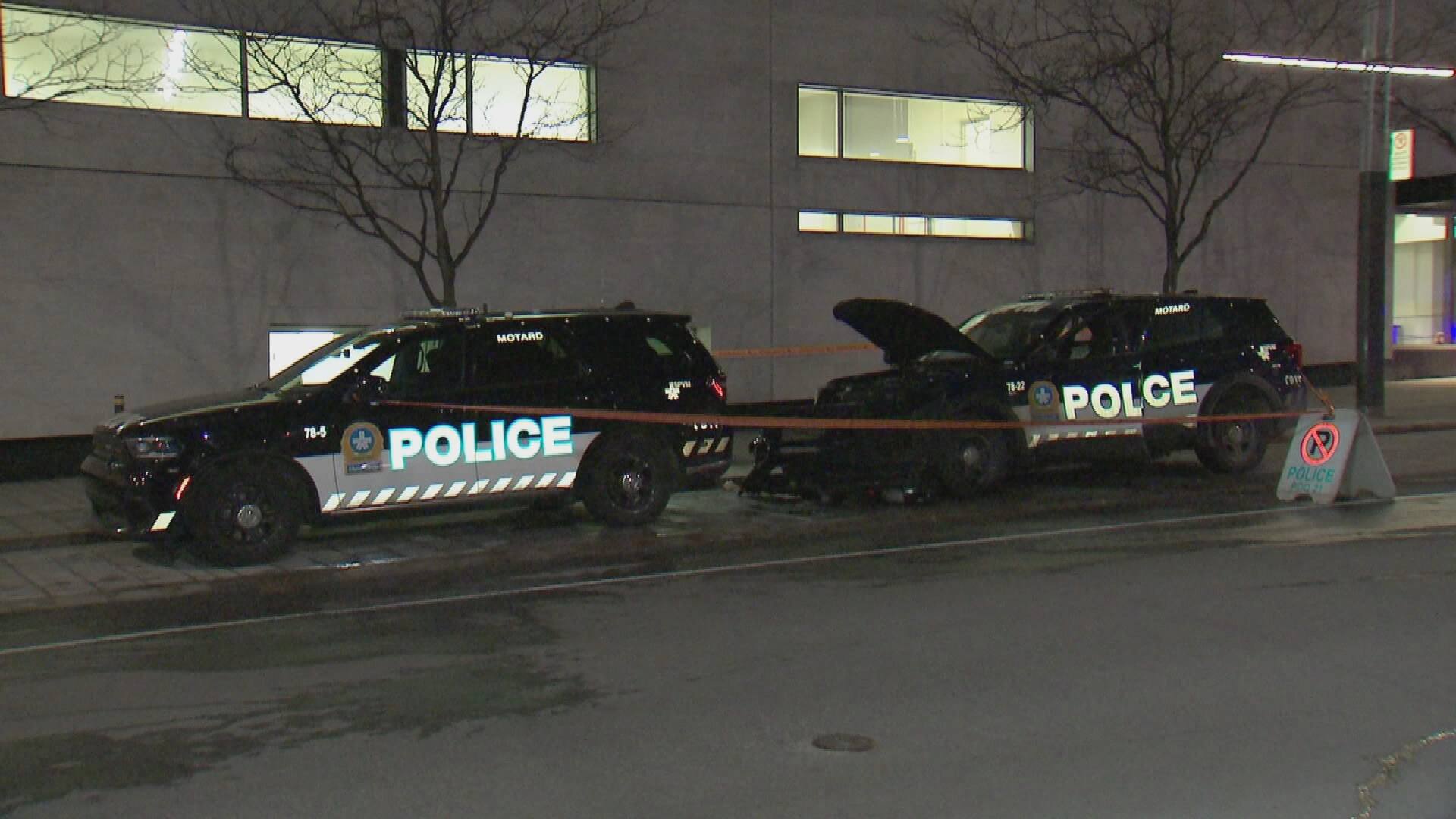 Une autopatrouille du SPVM incendiée dans Ville-Marie en pleine nuit